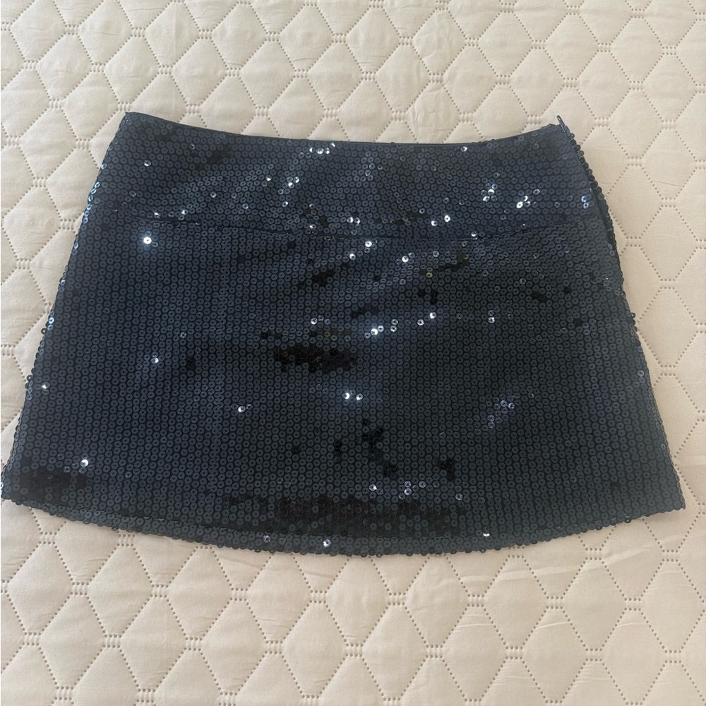 Sequin Black Mini Skirt
